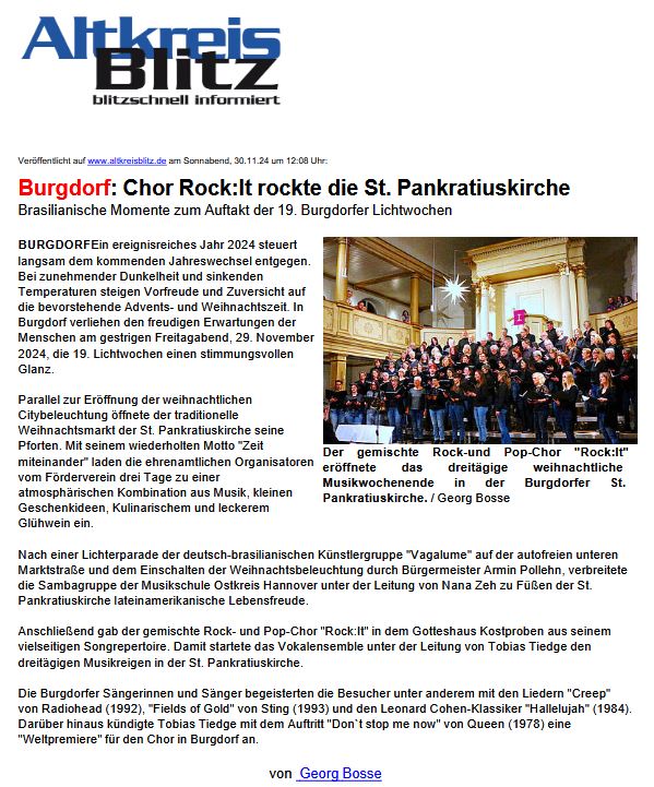 Bericht Altkreisblitz vom 30.11.2024